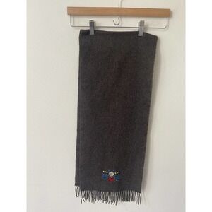 Rein Schurwolle Vintage Embroidered 100% Wool Floral Brown Wrap Accessory Scarf